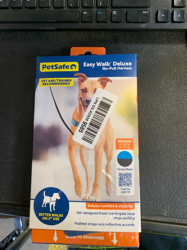 Photo 1 of PetSafe Easy Walk Deluxe Dog Harness, No Pull Dog Harness – Perfect for Leash & Harness Training – Stops Pets from Pulling and Choking on Walks – Medium, Ocean