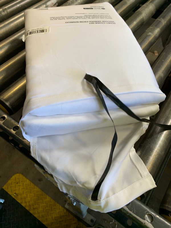 Photo 1 of DOZ Duvet Cover Set, 100% Viscose derived from Bamboo, Organically Grown, Buttery Soft, Cooling Duvet Covers, High GSM, 1 Duvet Cover and 2 Pillowcases, 106"x90" (Snow, King/Cal King)