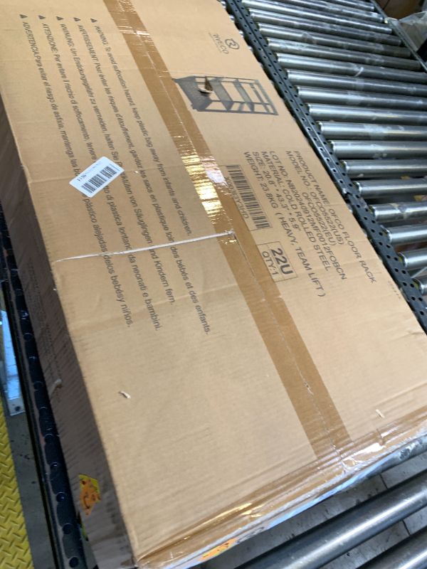 Photo 1 of RIVECO 22U Network Rack with Reinforced Top & Bottom Vented Plates - 4 Rolling Wheels Floor Standing for 19" Equipment & Stereo Gear - Including 2PCS Shelves & Rail Mount PDU