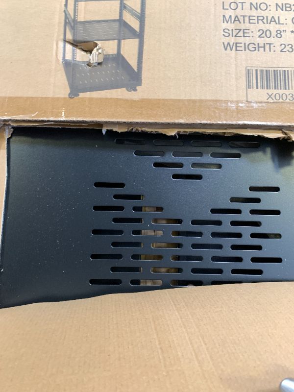 Photo 1 of RIVECO 22U Network Rack with Reinforced Top & Bottom Vented Plates - 4 Rolling Wheels Floor Standing for 19" Equipment & Stereo Gear - Including 2PCS Shelves & Rail Mount PDU