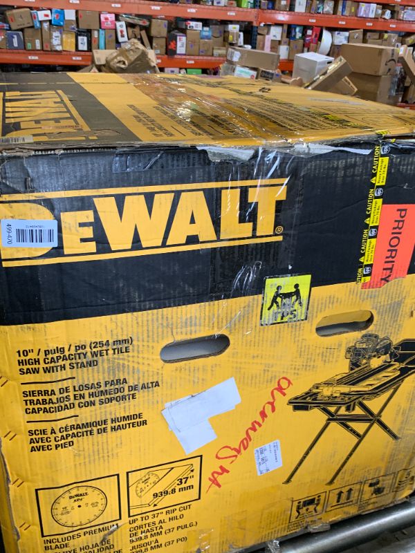 View 2 of DEWALT Wet Tile Saw with Stand, 10 Inch, 15-Amp, 1,220 MWO, Corded (D36000S)