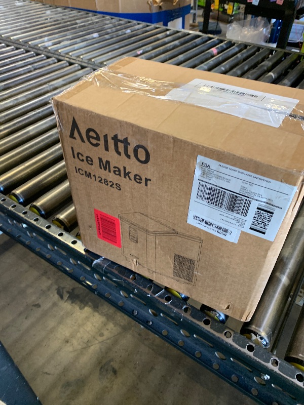 Photo 1 of Aeitto Ice Maker Countertop 26lbs/24H, Ice Machine 8 Ice Cubes Ready in 6 Mins, 2 Sizes of Bullet Ice Portable Ice Makers with Basket & Scoop, Auto Self-Cleaning for Home/Kitchen/Office Stainless