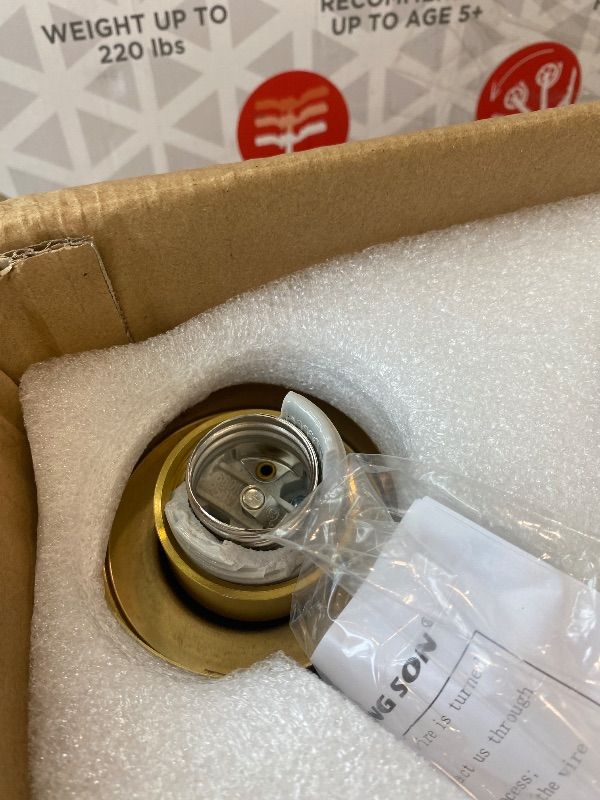 Photo 1 of [DAMAGED at knobs] huong son 3 Light Brushed Gold Bathroom Vanity Light Over Mirror, Modern Vanity Lighting with Crystal Glass Shade, Wall Mount Bathroom Light Fixtures, E26 Base