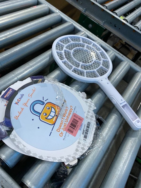 Photo 1 of [NONFUNCTIONAL] YsChois Electric Fly Swatter, Bug Zapper Companion, Mosquito Killer Racket | Gold Zone Voltage, Densest 3mm Mesh, Apple-Like Weight, AA Battery Operated (not incl) - Pro Swat Tips for Indoor & Outdoor