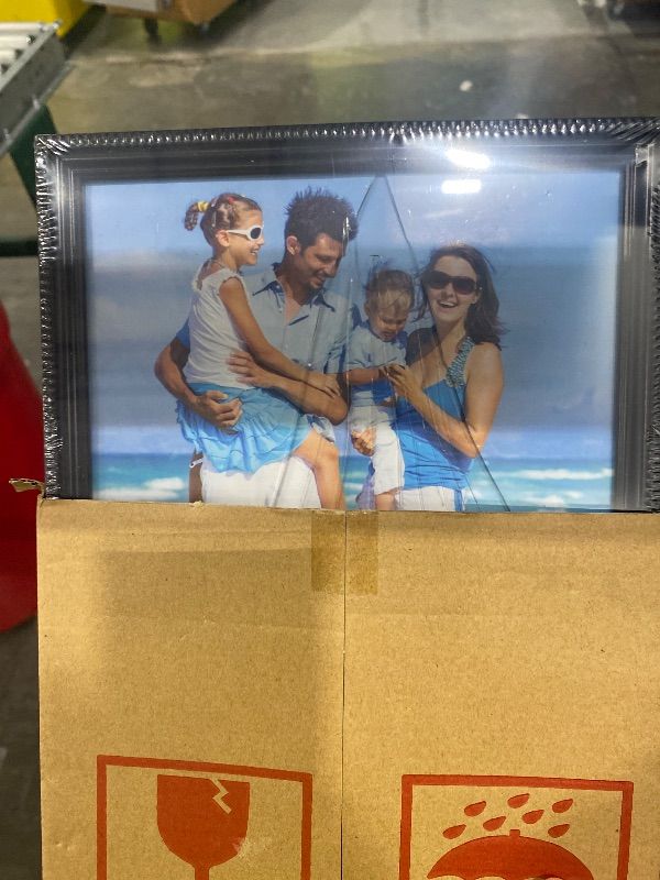 Photo 1 of [GLASS IS BROKEN ON FRAME] Icona Bay 8x10 Black Picture Frame Beautifully Detailed Molding, Contemporary Picture Frame Set, Wall Mount or Table Top, Inspirations Collection