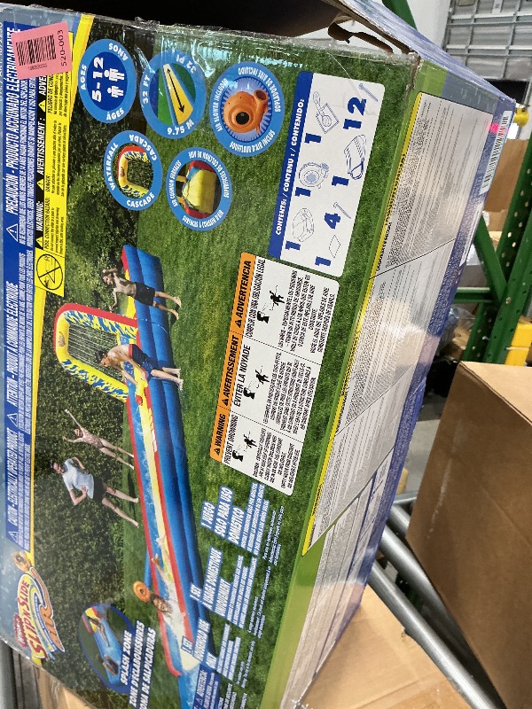 View 2 of ***** AS IS ALL SALES FINAL NO RETURNS****40×6.56FT Heavy Duty Slip and Slide with Sprinkler and 2 Boards, Slip Splash and Slide with 3-Way Water Sprinkler, Giant Lawn Water Slide for Outdoor Backyard Lawn Kids Teens and Adults (Blue & Lemon)