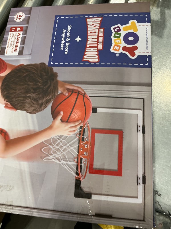 View 2 of [DAMAGED] TOY Life Basketball Hoop Indoor for Kids Over The Door Office Basketballhoop for Teens and Adults Mini Hoops Door Room Goal with 4 Balls