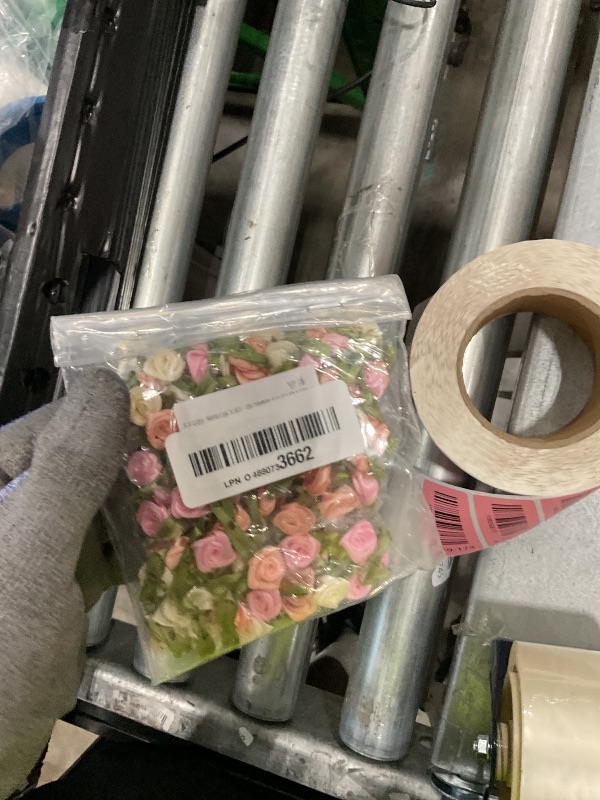 Photo 1 of 100 Pcs 15mm Multicoloured Mini Rose Flowers Satin Ribbon Bows Appliques DIY Sewing Craft Accessories Wedding Bride Gift Decoration, Fabric Ribbons, Ribbons