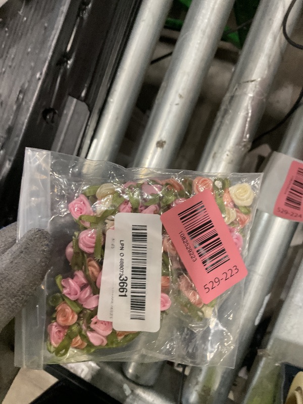 Photo 1 of 100 Pcs 15mm Multicoloured Mini Rose Flowers Satin Ribbon Bows Appliques DIY Sewing Craft Accessories Wedding Bride Gift Decoration, Fabric Ribbons, Ribbons