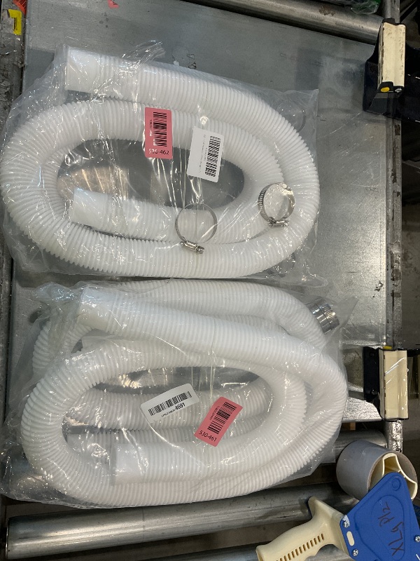 Photo 1 of 1.5" x 59" Pool Hoses for Above Ground Pools – 4-Pack Pool Pump Replacement Hose with 8 Clamps, Compatible with Intex, Coleman, Summer Waves Pool Pumps & Filters (White 4pcs-1.5“)