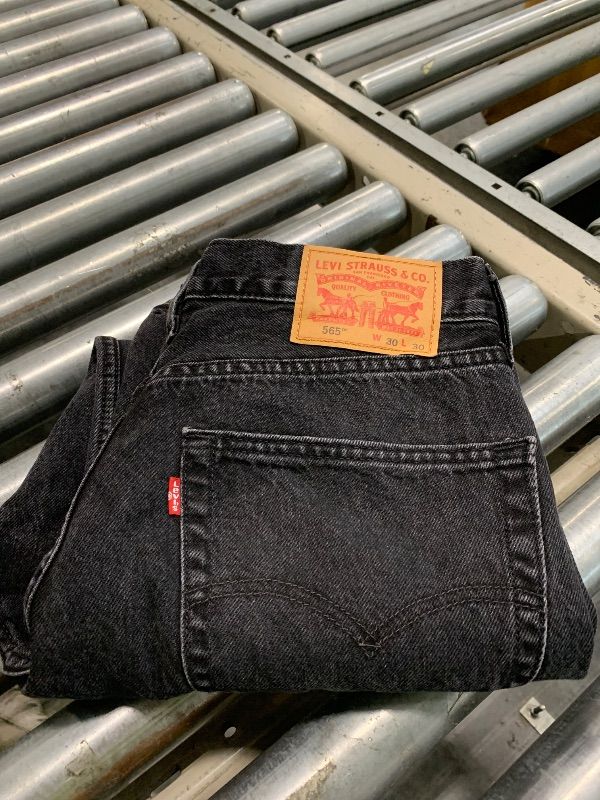 View 3 of *Torn Hem* Levi's Men's 565 Loose Straight Jeans, (New) Forget Me Nots, 30Wx30L