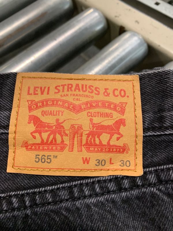 View 4 of *Torn Hem* Levi's Men's 565 Loose Straight Jeans, (New) Forget Me Nots, 30Wx30L