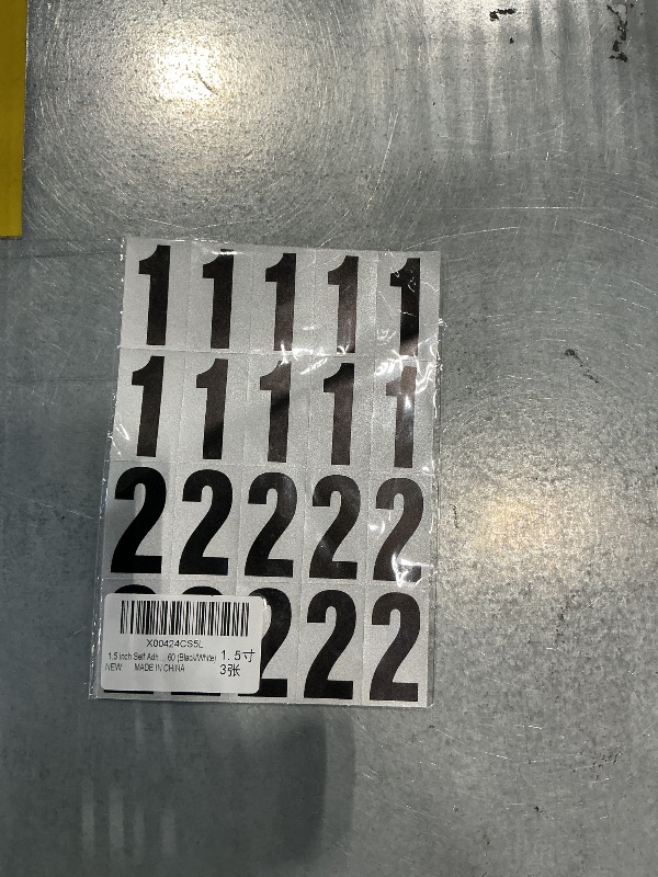 Photo 1 of 1.5 inch Self Adhesive Numbers for Mailbox, House Numbers, Reflective Mailbox Number, Trash Cans Number, for Outside, 60 PCS (Black/White)