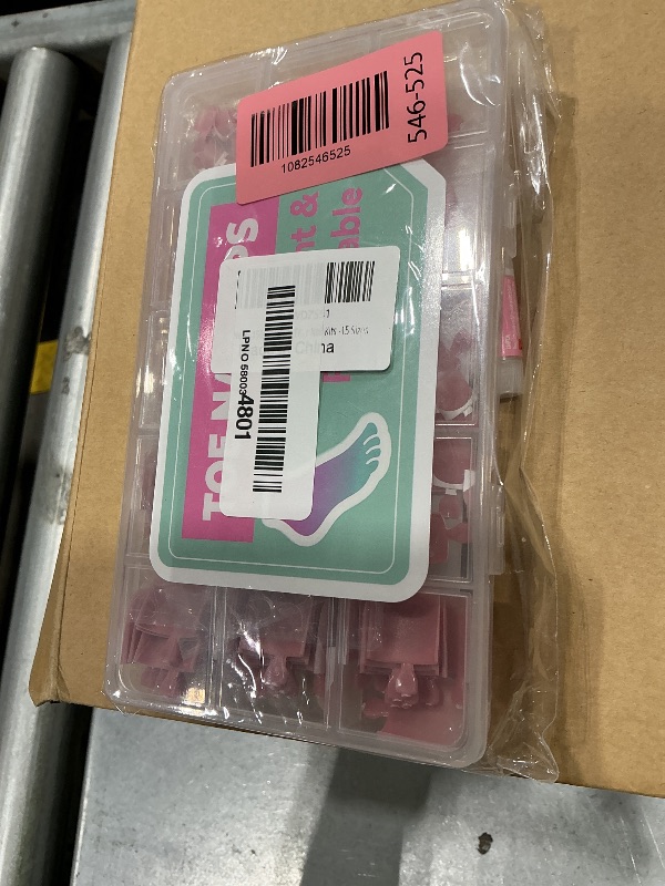 Photo 1 of 150Pcs White French Tip Press On Toenails Square Medium Fake Toenails Matte Pink Press on Toe Nails for Woman Summer Nail Kits -15 Sizes