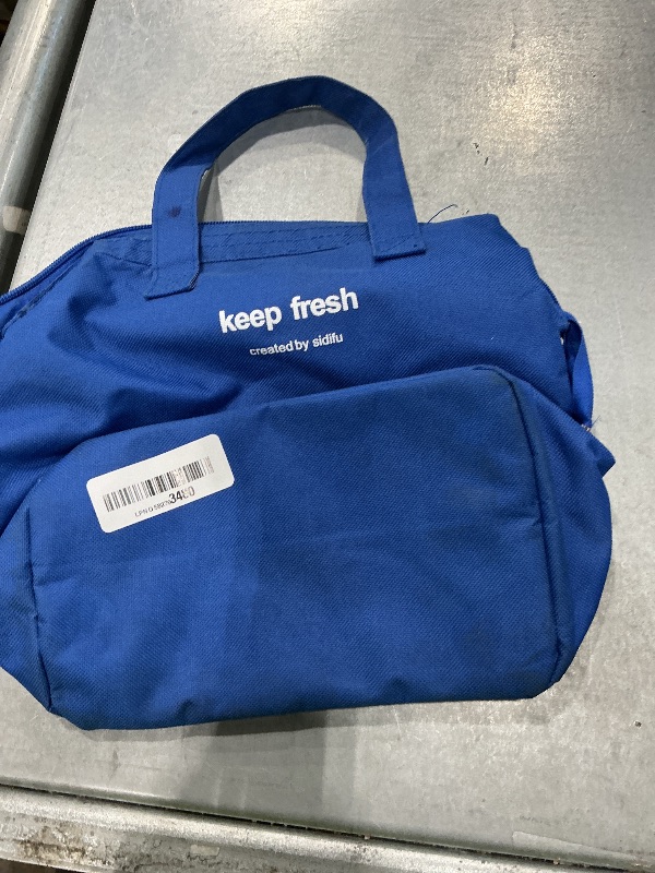 Photo 1 of ***DAMAGED ZIPPER*** Mziart Insulated Lunch Bag Simple Bento Cooler Bag Lunch Tote Bag for Lunch Box for Women Men Adult Picnic Working Hiking Beach (Blue)