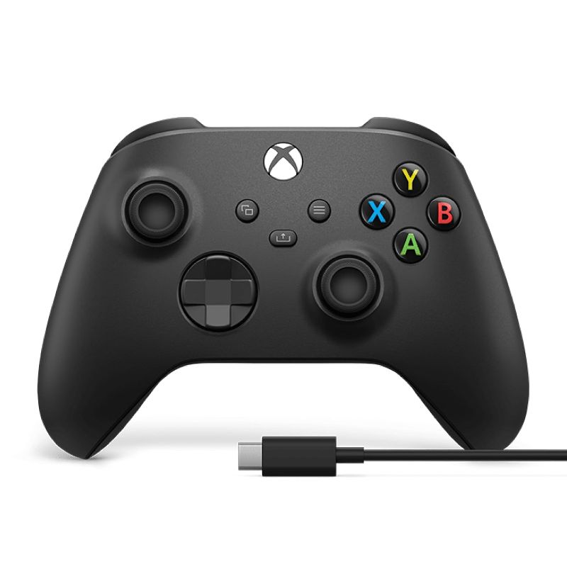 Photo 1 of XBOX Wireless Gaming Controller + USB-C Cable | Carbon Black | Consoles, PCs, TVs, mobile, and more | Textured Grip | Wireless, Bluetooth, USB-C Connectivity
