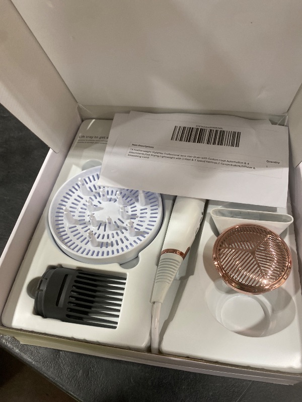 Photo 1 of T3 Featherweight StyleMax Professional Ionic Hair Dryer with Custom Heat Automation & 4 Attachments, Fast Drying, Lightweight with 5 Heat & 3 Speed Settings, 2 Concentrators, Diffuser & Smoothing Comb