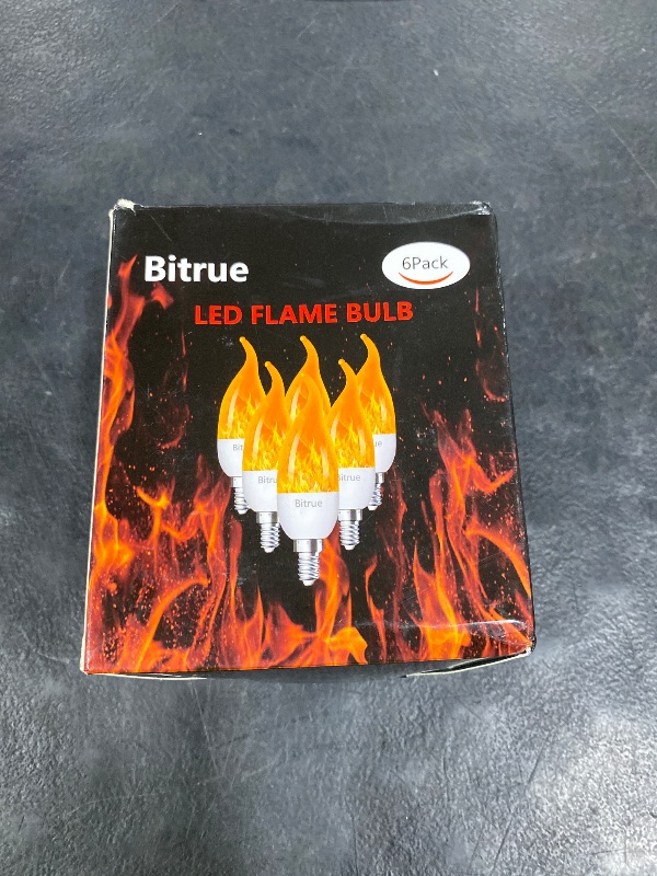 Photo 1 of Bitrue LED Flickering Bulbs, 3 Modes Flickering Effect, E12 Chandelier Base Candle Flicker Bulb, Flicker Light Bulbs for Halloween Home Decor (E12-6 Pack)