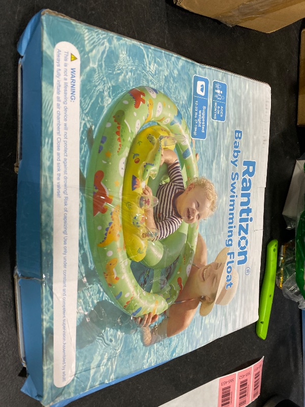 Photo 1 of Rantion Baby Pool Float, UPF50+ Sun Protection Baby Float with Canopy, Water Swimming Essentials Flosties with Toys Tray, Inflatable Swim Float with Air Pump for Infant Babies Toddler 6-36 Months