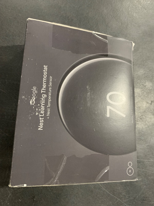 Photo 1 of Google Nest Learning Thermostat (4th gen) + Nest Temperature Sensor (2nd gen) - Obsidian