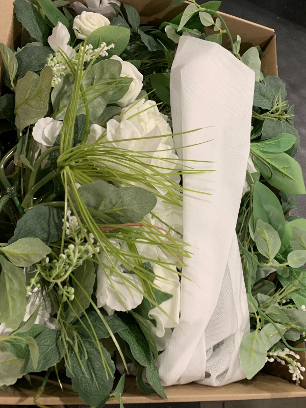 Photo 1 of Ling's moment 36" Ground Wedding Arch/Altar Flowers, 2PCS, White
