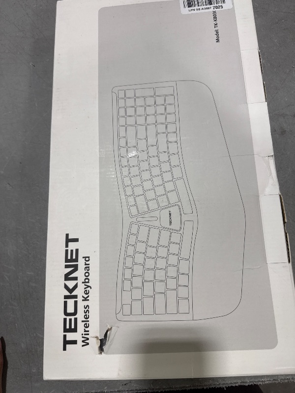 Photo 1 of TECKNET Wireless Ergonomic Keyboard Rechargeable, 2.4G+Bluetooth Ergo Cordless USB Computer Keyboard, Wrist Rest, Natural Typing, Stain-Resistant Fabric, Compatible For Windows Computer Desktop Laptop
