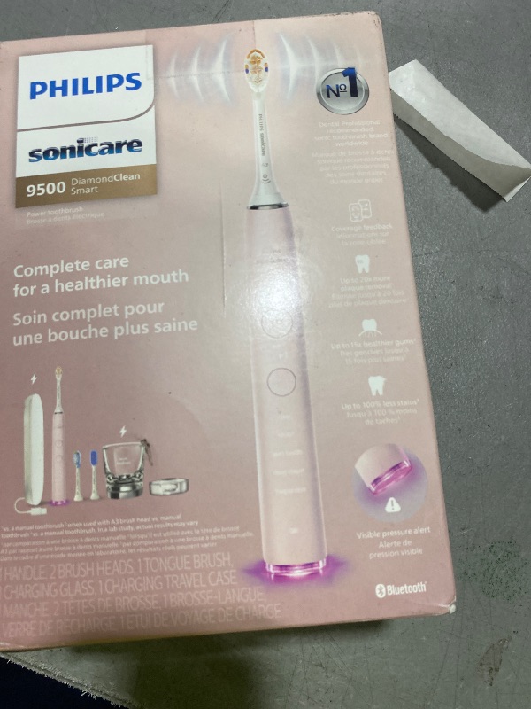Photo 1 of Philips Sonicare DiamondClean 9500 Electric Toothbrush 3 Brush Heads, Pink