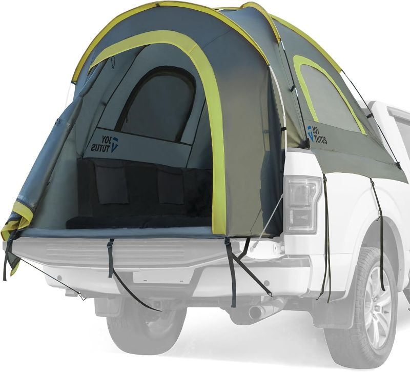 Photo 1 of JOYTUTUS Pickup Truck Tent 2.0, Waterproof PU2000mm Double Layer for 2 Person, Portable Truck Bed Tent with Rainfly, 5.5'-5.8' Camping Preferred - Green