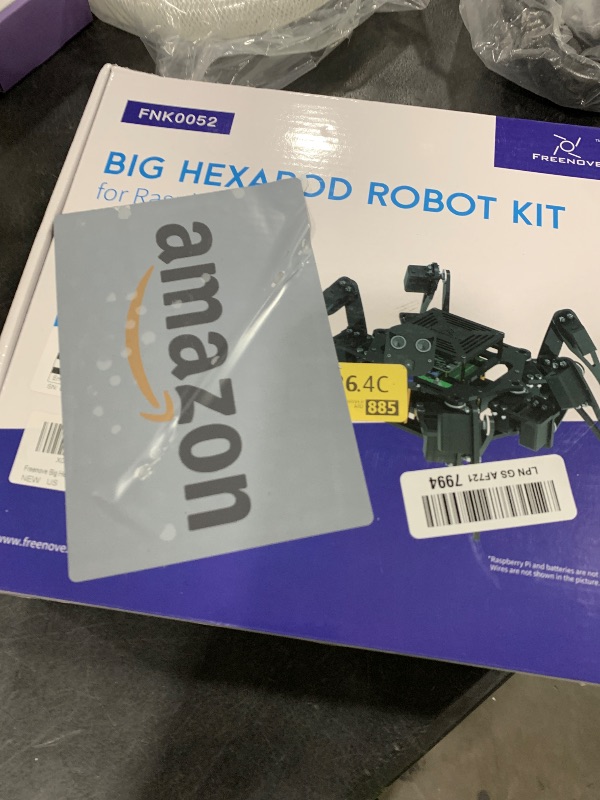 Photo 1 of Freenove Big Hexapod Robot Kit for Raspberry Pi 5 4 B 3 B+ Zero 2 W, Walking, Self Balancing, Face Recognition, Ultrasonic Ranging, App Control, Camera, Servo (Raspberry Pi NOT Included)
