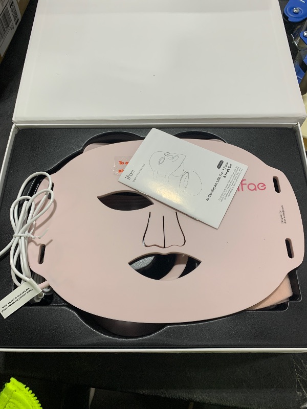 Photo 1 of IFAE Red Light Therapy for Face and Neck, Red Light Therapy Mask with 850nm Infrared (NIR) Portable Led Face Mask with Eye Protection and Remote for True Anti-Wrinkles Skincare at Home Pink