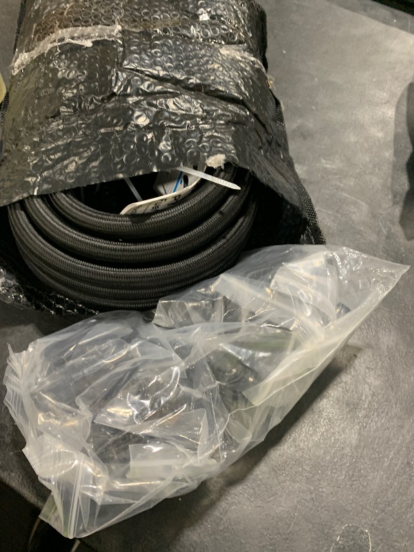 View 2 of LokoCar 10AN PTFE Fuel Line Kit 20FT AN10 E85 Fuel Hose Fitting Kit Black