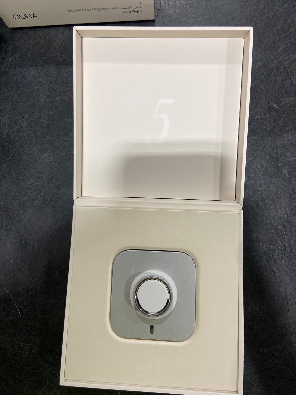 Photo 1 of Oura Ring 5 - Brushed Silver - Size 9 - World’s Smallest Smart Ring - Sleep, Activity, Women’s Health, AI Advisor, 1 Week of Battery Life, Size Before You Buy, Android & iOS Compatible