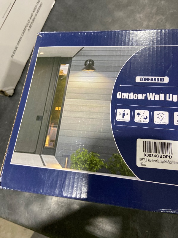 Photo 1 of LONEDRUID Dusk to Dawn Motion Sensor Outdoor LED Porch Wall Light Fixture
