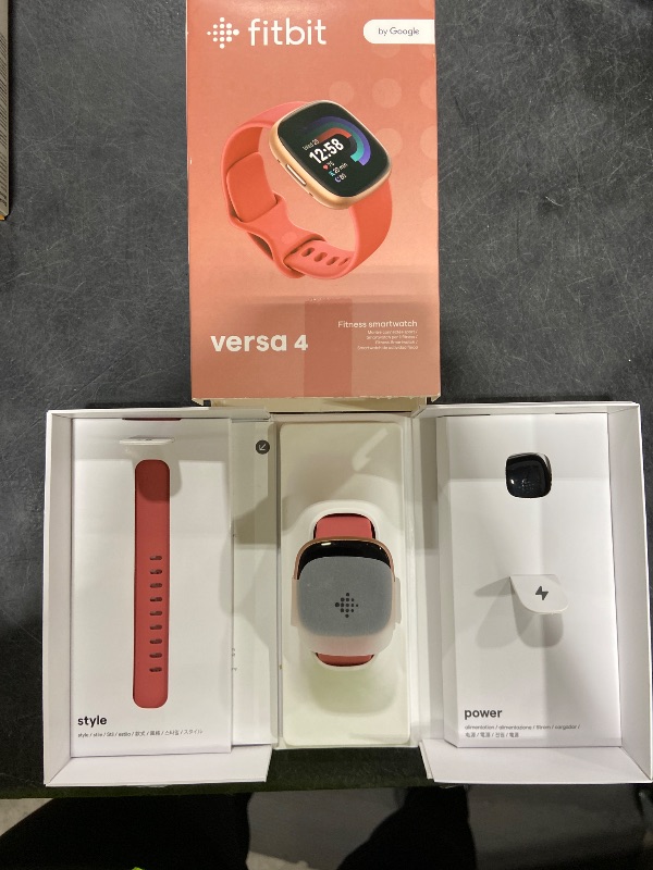 Photo 1 of Google Fitbit Versa 4 Fitness Smartwatch - Pink Sand/Copper Rose