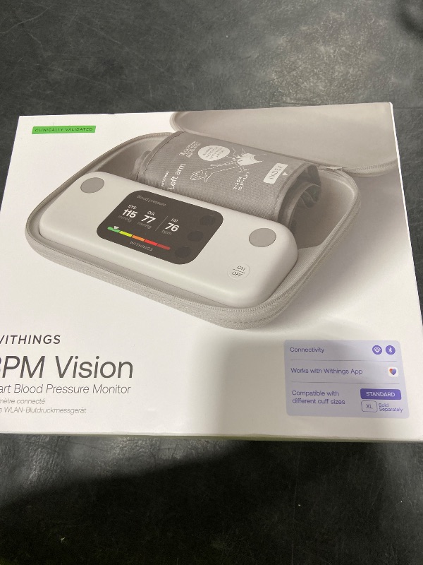Photo 1 of Withings BPM Vision – Smart Arm Blood Pressure Monitor | FDA-Cleared | Easy-to-use, Accurate Systolic & Diastolic Measurements, Wide Range Cuff | Wi-Fi & Bluetooth | iOS & Android