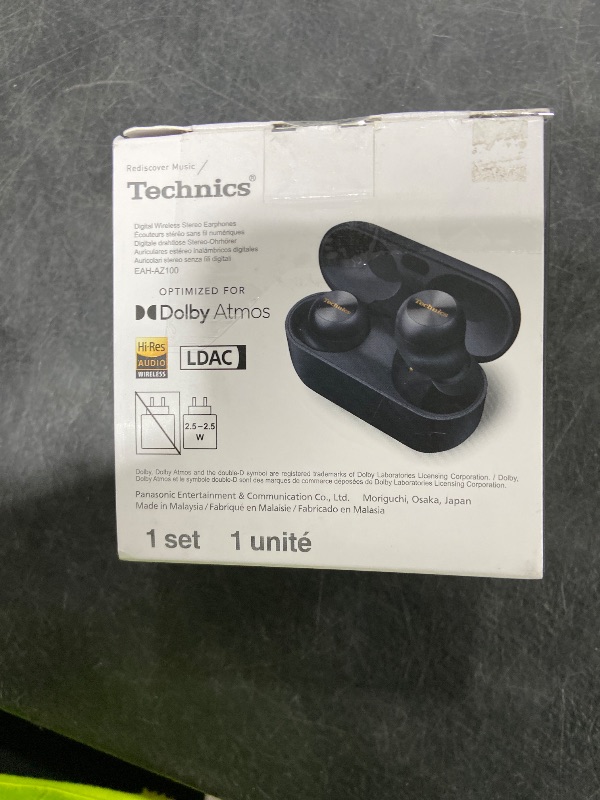 Photo 1 of Technics Reference Class Hi-Fi Wireless Ear Buds, Dolby Atmos with Head Tracking, Adaptive Noise Cancelling, 3 Device Multipoint, 10-Hr Battery, Wireless Charging, Improved Fit, EAH-AZ100-K(Black)
