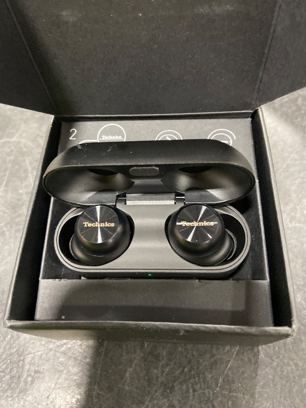 Photo 1 of Technics Reference Class Hi-Fi Wireless Ear Buds, Dolby Atmos with Head Tracking, Adaptive Noise Cancelling, 3 Device Multipoint, 10-Hr Battery, Wireless Charging, Improved Fit, EAH-AZ100-K(Black)