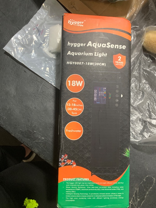 Photo 1 of hygger 18W Smart Aquarium LED Light with Water Monitor for 12-18 Inch Tanks
