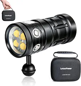 Photo 1 of Turbo SX 11000 Lumens Dive Light - 328FT IP68 Waterproof Underwater Video Light for Scuba Diving, Underwater Photography & Video Shooting