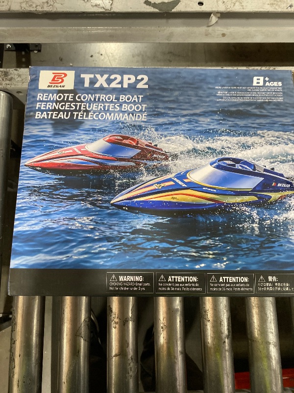 Photo 1 of BEZGAR RC Boat - 2 Packs 12 inch Fast Speed Remote Control Boat with Suitcase for Pool/Lake/Ocean/Saltwater Use, Auto-Flip & 8-Shape Demo Summer Toy for Kids 8+ & Adults - Red&Blue TX2P2