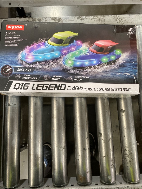 Photo 1 of SYMA 2 Pack RC Boats for Kids, Remote Control Boats for Pool, 7-Mode LED Light Up & Water Spray, Up to 40 Min Total (2 Batteries), 2.4GHz 164 ft Range, Gift for Boys & Girls