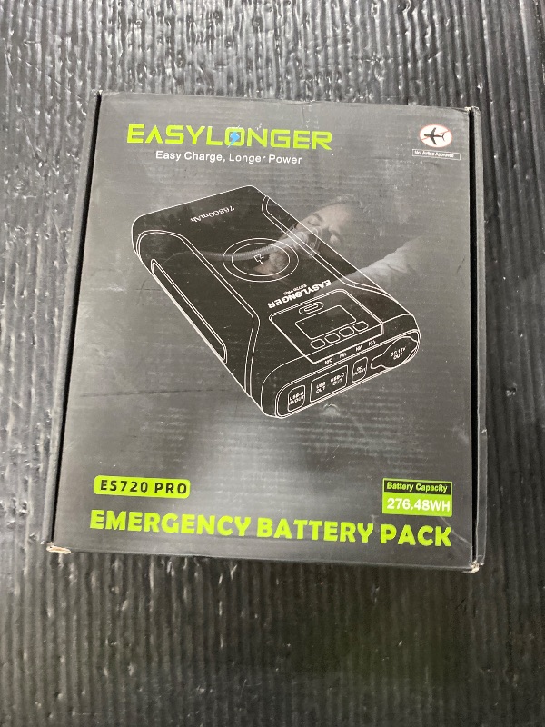 Photo 1 of EASYLONGER CPAP Battery Backup Power Supply ES720 PRO, 276.48Wh Battery Pack for AirSense 11, AirSense 10, AirCurve 10/11, AirMini, Philips Dreamstation/ 2, Emergency Batterys for Outdoor Camping