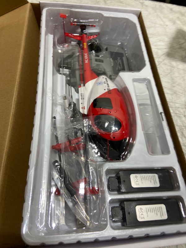 Photo 1 of Ssccgym 335MM MD500 C189 Remote Control Helicopter Aircraft Add Optical Flow Positioning 1/28 Scale RC Heli Maintain Altitude Hover RTF US Rescue Helicopter RTF 2Batteries
