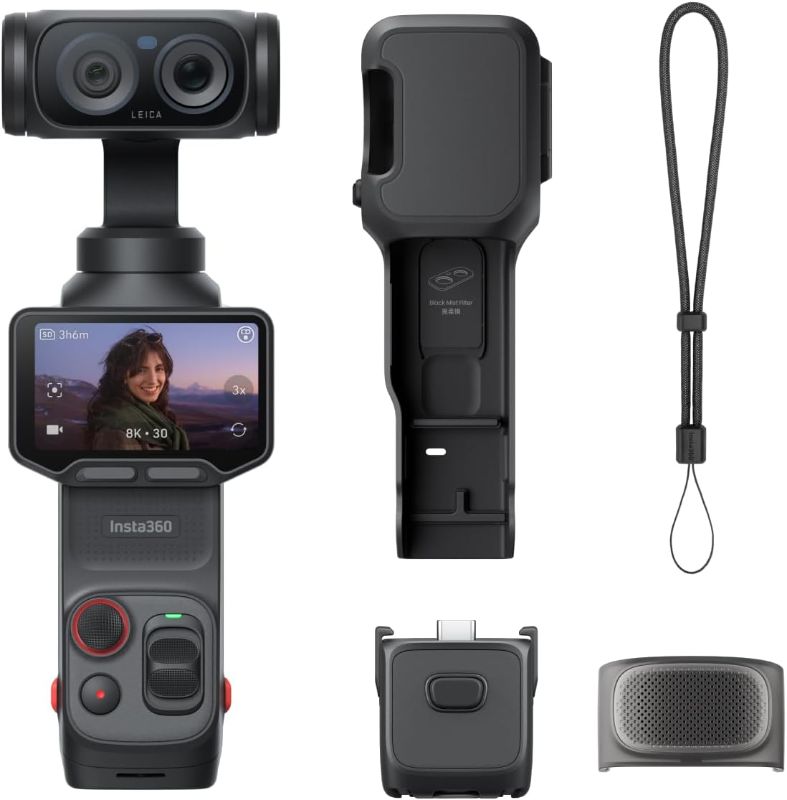 Photo 1 of Insta360 Luna Ultra - 8K Vlogging Camera with Dual Leica Lenses, 12× Zoom, 1" Sensor, Detachable 2" Touchscreen, Triple AI Chip, Pocket Gimbal Camera for Vlog Photography-Cosmic Black