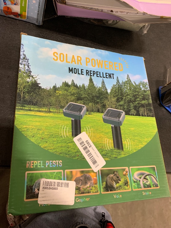 Photo 1 of Mole Repellent Solar Powered, Outdoor Yard and Garden Ultrasonic Repeller, Get Rid of Moles Gopher Vole Groundhog Snake Chipmunk, Waterproof Sonic Spikes Mole Deterrent (8pack)