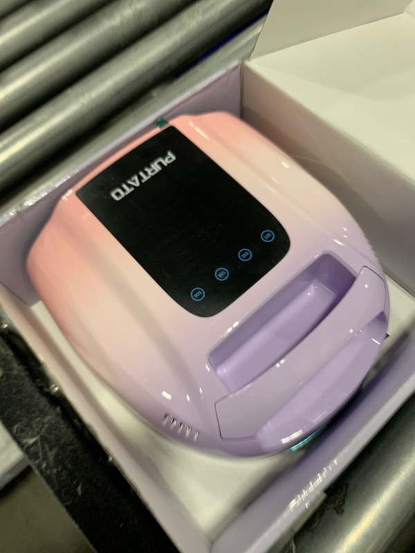 Photo 1 of PURTATO Professional Rechargeable 96W UV LED Portable Cordless UV Light for Nail Lamp Machine with Removable Stainless Steel Bottom,4 Timer Setting and Smart Sensor Nail Dryer (Purple&Pink)