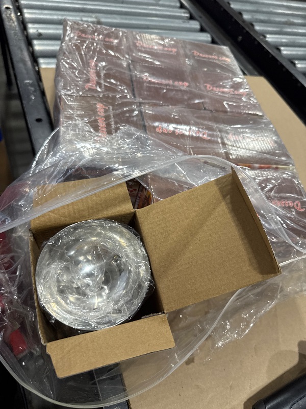 Photo 1 of Reallnaive 12 Sets Stainless Steel Ice Cream Cups Bulk Silver Dessert Bowls with Forks 6.7 oz Small Metal Footed Cup for Serving Pudding Salad Fruit Sundae Summer Birthday Party Supply