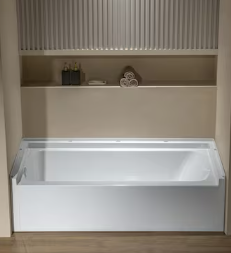 Photo 1 of Woodbridge Rheanna 32-in x 60-in White Fiberglass/Plastic Composite Rectangle Alcove Soaking Bathtub ( Left Drain )
