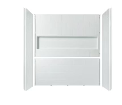 Photo 1 of Woodbridge Cara 60-in L x 32-in D x 64-in H High Gloss White 4 -Piece Direct to Stud/Glue Up Hybrid Bathtub Wall Surround