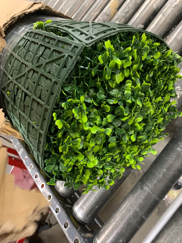 View 3 of ODTORY Artificial Boxwood Roll Panels, 6 FT X 12 FT(72 sqft) Yellow Green